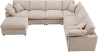 KIVENJAJA 130.3" Oversized Modular Sectional Cloud Sofa Couch, Beige