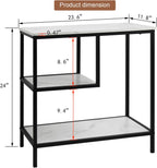 AT-VALY 3-Tier End Table,Nightstand for Living Room, Bedroom, Office, Bathroom (Black)