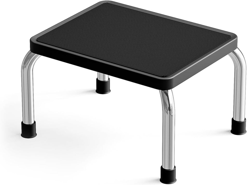 Loyoda Step Stool for Adults, 350 lb Steel Foot Stool, Non-Slip Rubber Pad | 9.2 in high portable step stool with rubber feet and wide stable base, ideal for kitchen, bathroom, closet, RV, and home use