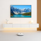 Floating TV Stand,47-118" Wall Mounted TV Shelf, Floating TV Consolewith Flip-Down Doors & Drawers, Modern TV Media Console Center Large Storage TV Stand (White-Led, 47.24")