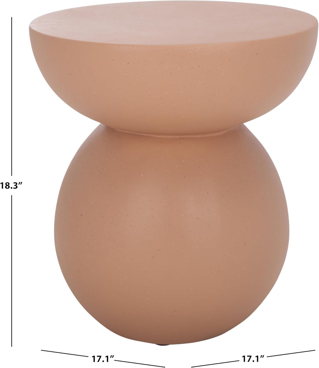 SAFAVIEH Home Collection - Ailani Accent Table, Terracotta Round Side Table with Sculptural Base, Fully Assembled (ACC2802C)