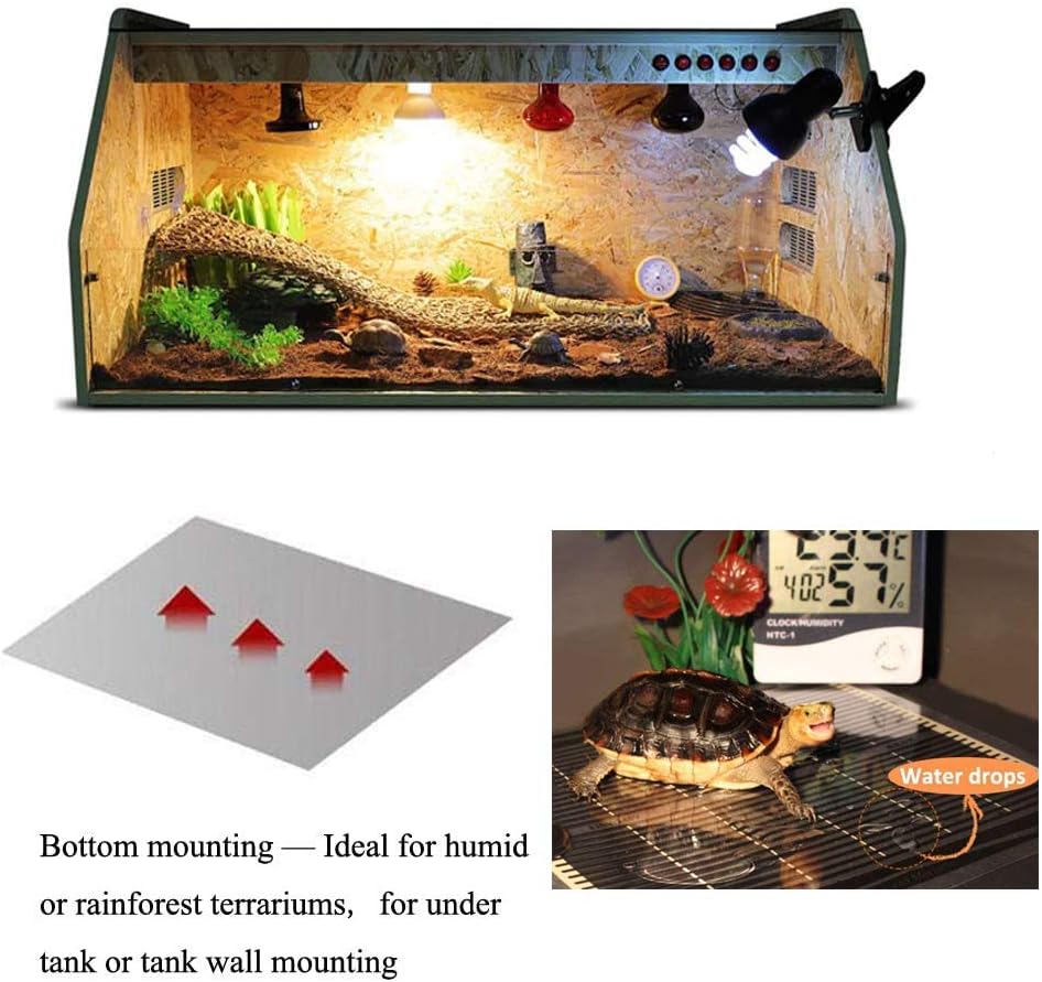 KABASI Reptile Heat Mats, 2nd-Gen 25W 16.5x8.7 inch Non-Adhesive Reptile Heating Pad with Temperature Adjustment, Waterproof Under Tank Terrarium Heating Mat for Tortoise Snakes