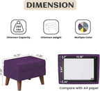 FAGAGA Storage Ottoman, Small Foot Stool Ottoman with Adjustable Lid | Sturdy Wood Legs, Modern Foot Rest for Living Room, Bedroom, Couch, Enterway, Purple