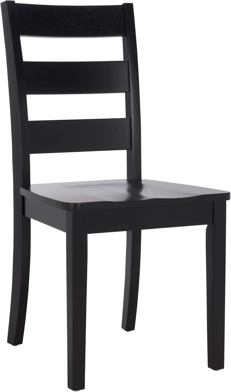 SAFAVIEH Home Collection - Silio Black Wood Ladder Back Dining Chair Set of 2, Classic Farmhouse Style Seating (DCH9213C-SET2)