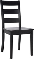 SAFAVIEH Home Collection - Silio Black Wood Ladder Back Dining Chair Set of 2, Classic Farmhouse Style Seating (DCH9213C-SET2)