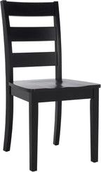 SAFAVIEH Home Collection - Silio Black Wood Ladder Back Dining Chair Set of 2, Classic Farmhouse Style Seating (DCH9213C-SET2)