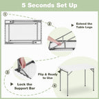 3ft Rectangular Folding Table for All-Occasion, Foldable Table with HDPE Tabletop and Steel Legs, Durable and Stable Small Folding Table, Perfect for Camping, Picnic, Party, Indoor & Outdoor