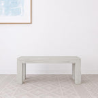 Plank+Beam Modern Dining Bench, 49 Inch, White Sand Wirebrush | Non-Toxic Finishes, Modern Design, Easy Assembly, Modern Style, Quick Setup, Solid Wood