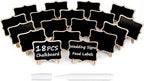 Herda 18 PCS Mini Chalkboard Signs with Easel Stand, Wooden Blackboard Labels for Wedding Celebration, Name/Place Cards, Food Labels for Party Buffet, Reusable Signs/Message Boards/Table Numbers etc.