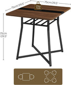 YATINEY Dining Table, 29.5'' Kitchen Table, Dining Room Table with Wine Rack, Versatile Small Dining Table, Easy Assembly, for Restaurant, Cafe, Apartment, Black and Walnut CZ02BH