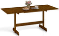 Giantex 71" Dining Table for 6-8, Large Kitchen Table with H-shaped Rubber Wood Leg and Wood Grain Tabletop, Reinforced Back Support, Non-slip Foot Pads, Dinner Tables for Living Room, Office, Dinette