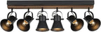 SEEBLEN 6-Light Track Light Fixtures Ceiling/Wall Mount, Adjustable Spotlight, Industrial Black Kitchen Lighting for Living Room, Dining Room, Hallway, Bathroom
