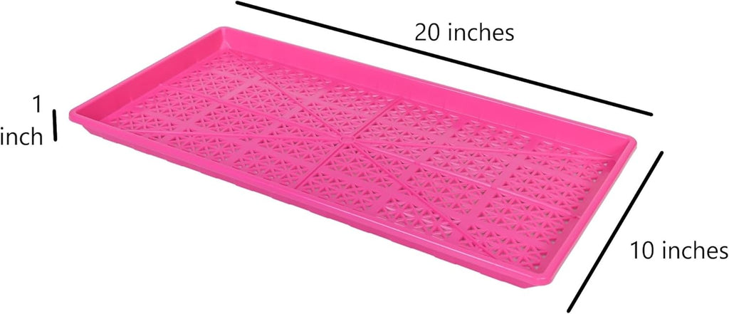 SUNPACK 10" x 20" Heavy Duty Mesh Plastic Seed Starting Tray, Magenta, 1" (Pack of 30) - Ensures Water Drainage and Aeration, Perfect for Greenhouses or Indoor Gardening