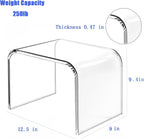 Acrylic Step Stool,Acrylic Stools,Clear Step Stool with Non-Slip for Bathroom,Holds Up to 250lbs(No Non-Slip Stool, Pack of 1)