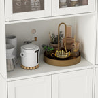 68" Kitchen Pantry Cabinet with Side Drawer, Kitchen Pantry Storage Cabinet | Tall White Pantry with Acrylic Door, Freestanding Food Hutch with Microwave Stand for Dining Room, Kitchen