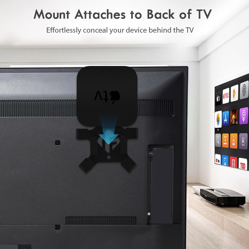 IFCASE Wall/Under Desk/Back of TV Mount Compatible with All Apple TV Generations (Including All 4K Models)