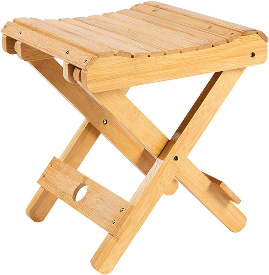 Foldable Bamboo Stoo l Outdoor Camping Stoo l Fishing Chair Stoo l Bamboo Step Stoo l Wood Stoo l Folding Wood Chair for Living Room Bathroom Bedroom Garden Study Balcony