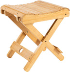 Foldable Bamboo Stoo l Outdoor Camping Stoo l Fishing Chair Stoo l Bamboo Step Stoo l Wood Stoo l Folding Wood Chair for Living Room Bathroom Bedroom Garden Study Balcony