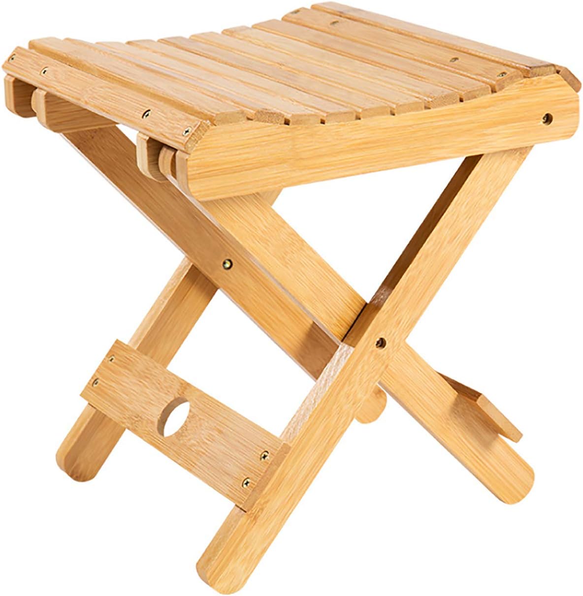 Foldable Bamboo Stoo l Outdoor Camping Stoo l Fishing Chair Stoo l Bamboo Step Stoo l Wood Stoo l Folding Wood Chair for Living Room Bathroom Bedroom Garden Study Balcony