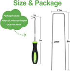 FOTMISHU Landscape Staples 6 Inch 400Pcs Garden Stakes, Galvanized Lawn Pins Spray Coating Yard Ground Spikes, U-Type Staples for Weed Barrier Anchoring Outdoor Tents Hoses