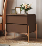 Modern Two-Drawer Bedside Table Free Installation Boudoir Storage Cabinet Stylish and Practical Bedside Storage All Occasion(Brown,40 cm)