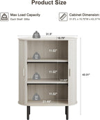 ONBRILL Sideboard Buffet Cabinet with Storage, 44" High Storage Cabinet with Sliding Door & Adjustable Feet, Modern Accent Coffee Bar Cabinet Console Table for Kitchen, Entryway, Natural White