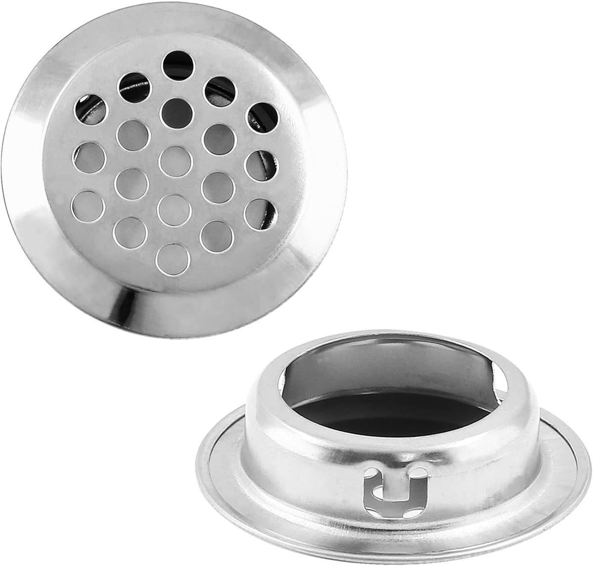 Uenhoy 20 Pcs Silver Air Vents 1" (25mm) Circular Soffit Vents Stainless Steel Air Vent Louver Round Mesh Hole Soffit Vent for Kitchen Cabinets Wardrobes Shoecases (Pack of 4)