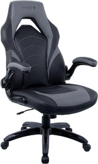 STAPLES Emerge Vortex Gaming Chair, Adjustable Height, Swivel Black | Racing-style design with sturdy swivel base, ideal for gaming or office desk setups.