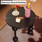 YUNMUAIR-Modern Side Tables Living Room,Black Round End Table for Home Decor,Round Couch Side Table,Modern Nightstand for Bedroom Small Spaces,Easy Assembly,Black