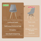 YLGJ&TIDY Modern Dining Chairs Set of 4 PU Leather Upholstered Chairs with Wooden Legs Mid Century Soft Padded Kitchen Chairs for Living Room Bedroom Dining Room Patio (Gray, Pack of 4)