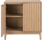 Modern Fluted Accent Credenza - Sideboard Buffet Cabinet with Doors & Adjustable Shelves, Multi-Functional Storage Cabinet for Living Room, Dining Room, Hallway & Entryway (Natural Ash)
