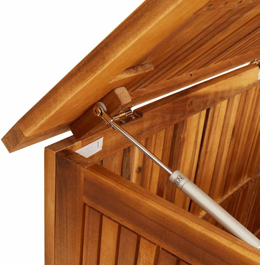 Wood Garden Backyard Organization, Wooden Garden Storage Box for Patio Furniture and Outdoor Cushions, 68.9"x31.5"x29.5",-646