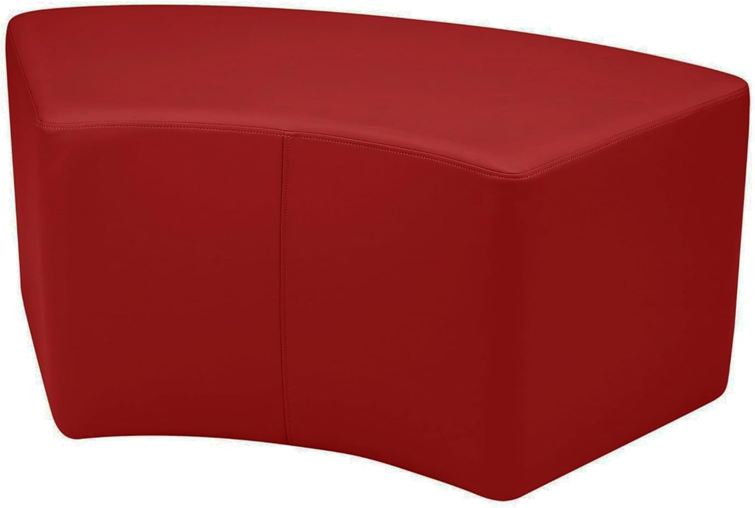 FDP Pro Series Upholstered Configurable S-Curve Accent Ottoman Seating Set (18" H) Collaborative Commercial Furniture for Hotel Lobby, Office, Restaurant, Waiting Room (6-Pack) - Crimson