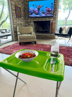 Folding TV Tray Table, Portable, Sturdy, Bright Green (Set of 2)