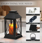 Candle Warmer Lamp with Timer Dimmable,Compatible with 3 Wick Candle/Large Candle,Vintage Lamp Candle Warmer Lantern Farmhouse Style,Fully Enclosed Designed and Hanging Up-Black