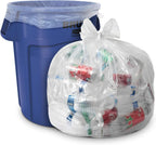 Aluf Plastics 45 Gallon 0.9 MIL Clear Garbage Bags - 36" x 47" - Pack of 100 - For Industrial, Healthcare, & Municipal