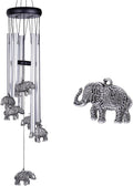 Outdoor Elephant Wind Chimes Indoor Decor - Pure Hand-Made Mobile Romantic Windcatcher 28" Elephant Wind Chime for Home, Xmas, Gift for Mom, Balcony, Patio, Garden Decoration(5 Tubes, 6 Elephants)