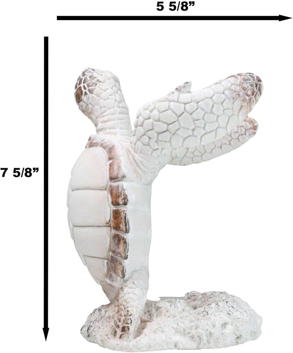 Ebros Gift Nautical Coastal Dancing Antique White Sea Turtle Wine Bottle Holder Caddy Figurine 7.5" High Home Kitchen Decorative Storage Organizer Turtles Terrapins Tortoises Decor
