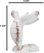 Ebros Gift Nautical Coastal Dancing Antique White Sea Turtle Wine Bottle Holder Caddy Figurine 7.5" High Home Kitchen Decorative Storage Organizer Turtles Terrapins Tortoises Decor