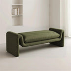 Modern Dark Green Bed End Stool Retro Style Walk-in Closet Clothes and Shoe Changing Sofa Bedroom Bench Entryway(XL)
