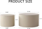 Modern Round Nesting Coffee Table Set of 2, Side Tables for Living Room