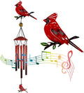 Hummingbird Wind Chimes Outdoor for Men/Women/Dad/Grandpa Birthday Gift Memorial Gift Metal Chimes Decor for, Home, Lawn, Porch, Patio, Garden Decor, Yard Decoration (Red Bird Station)