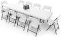 8FT Folding Table Set with 10 Folding Chairs, Heavy Duty 660 lbs Table & 600 lbs Chairs, Portable Folding Furniture Bundle for Camping, Party, Indoor & Outdoor Use