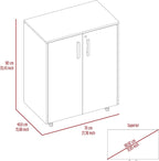 Storage Cabinet Lions, Double Door and Casters, Black Wengue Finish