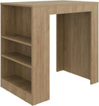 Kitchen Island with Dining Surface and Storage Shelves | Three side shelves for kitchen storage and meal prep convenience