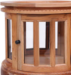 Vitrine Cabinet,Nightstand,Telephone Table,Bedside Sofa Table,for Living Room,Entryway, Hallway,Kitchen, Bedroom,With 1 tray,2 doors and 1 compartment,Natural 19.7"x19.7"x29.9" Solid Mahogany Wood