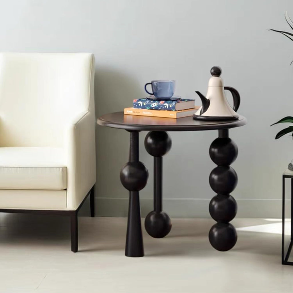 YUNMUAIR-Modern Side Tables Living Room,Black Round End Table for Home Decor,Round Couch Side Table,Modern Nightstand for Bedroom Small Spaces,Easy Assembly,Black