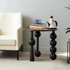 YUNMUAIR-Modern Side Tables Living Room,Black Round End Table for Home Decor,Round Couch Side Table,Modern Nightstand for Bedroom Small Spaces,Easy Assembly,Black