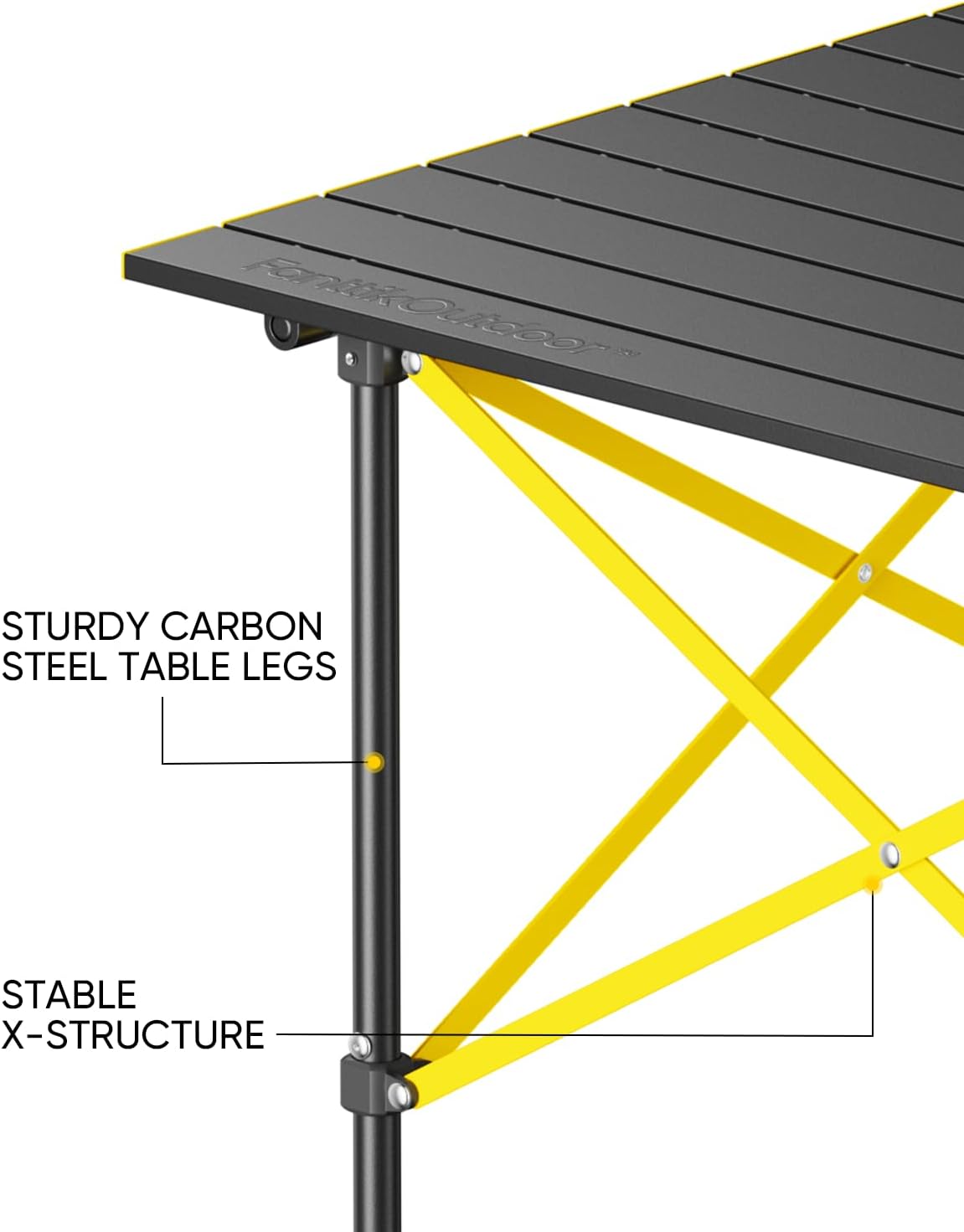 FanttikOutdoor Zeta V11 Pro Camping Table, Portable Folding Roll Up Table with Lightweight Aluminum Top & Carry Bag for Camping, BBQ, Tailgating Party, Picnic, Backyard, Large