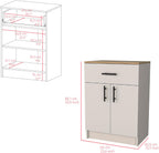 Pantry Cabinet Netal, Kitchen, Ivory/Natural Oak